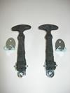 Pair of rubber hood fasteners complete with mounting hardware. Narrow type.